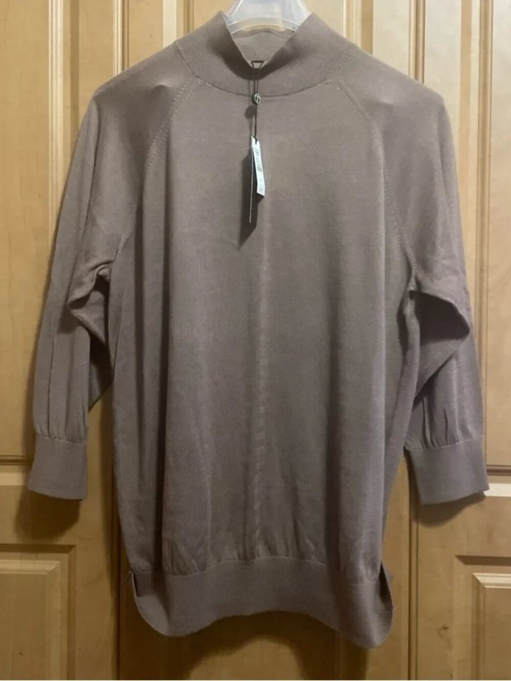 Talbots Women’s 1X Brown Knit Mock Neck Sweater – Long Sleeve – $79 Retail